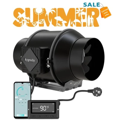 Aygrochy 150mm WiFi APP Ventilatore Tubolare Ventilatore di Scarico con Motore EC Ventilatore Tubolare