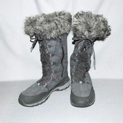 Botas con cordones para mujer Eddie Bauer Vibram aisladas a cuadros borde de la intemperie talla 10 Foto 1 de 4