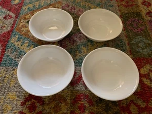 1970s Corelle Winter Frost White by Corning White Cereal or Fruit Bowls (S/4) - Picture 1 of 5