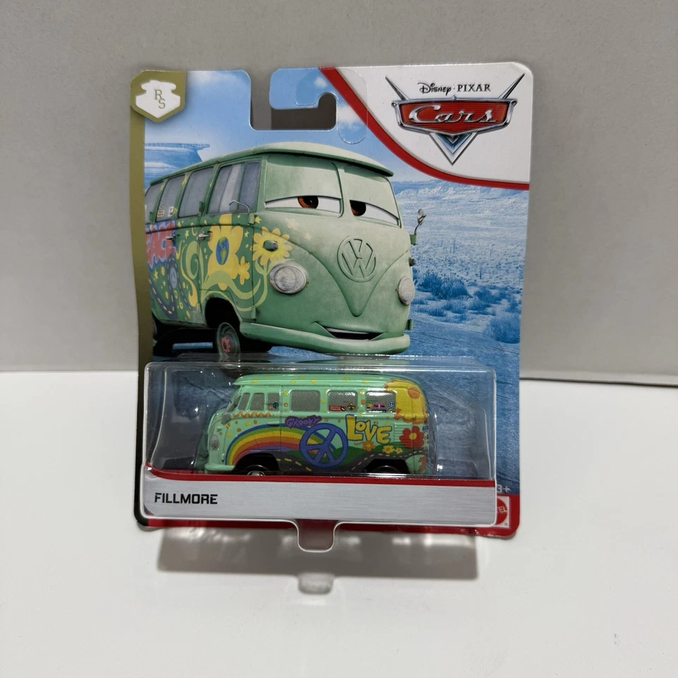 Disney Pixar Cars Fillmore Diecast Volkswagen VW Van Bus Mattel 2006