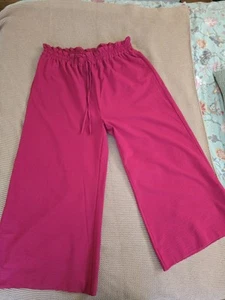 Size 18-20 3XL Red Wide Leg Elastic Drawstring Waistband Pants - Picture 1 of 13