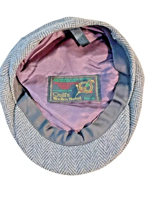VTG Donegal Tweed Newsboy Cap Hat Quill’sIreland 100% Irish Wool Plaid Men Sz L - Image 1 of 4