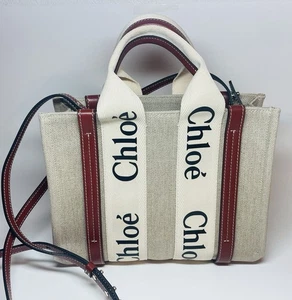Borsa a mano Chloe beige tela legnosa ECCELLENTE - Foto 1 di 8