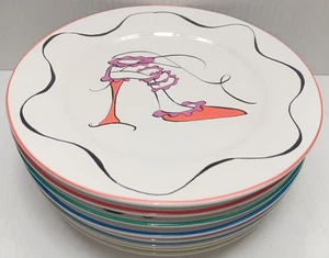 Set of 8 Rosanna High Heel Shoe 8-inch Salad Dessert Side Plates (NEW) - Picture 1 of 10