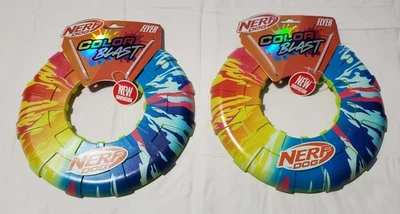 Lot of 2 Nerf Dog Flyer Color Blast New Plastic  - Image 1 of 4