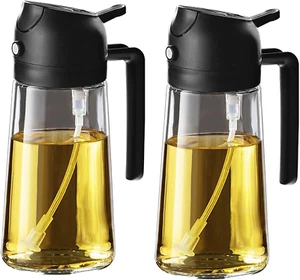 16Oz/470Ml Glass Olive Oil Sprayer for Cooking - 2 in 1 Olive Oil Dispenser for  - Picture 1 of 12