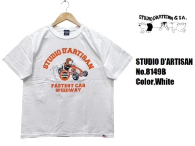 Camiseta Studio D'Artisan 'FASTEST CAR' Cerdo 8149B EE. UU. Algodón Blanco S-XL Hecha en Japón Foto 1 de 4