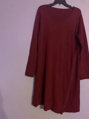 Vestido Suéter Eileen Fisher Flor de la Pasión Lana Merino Joya Cuello **Faltan etiquetas Foto 1 de 3