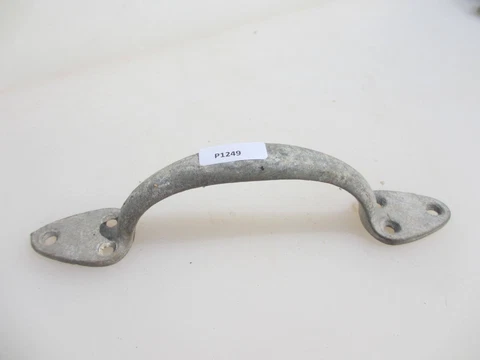 Vintage Galvanised Steel Door Handle Shop Pull Old Factory Industrial Cover