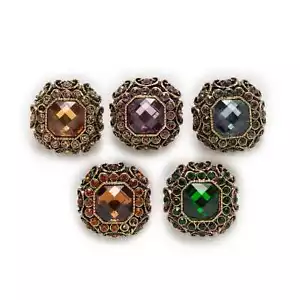 5pcs Metal Rhinestones Button Clothing Sewing Decor Accessories Coat Jacket DIY - Picture 1 of 7