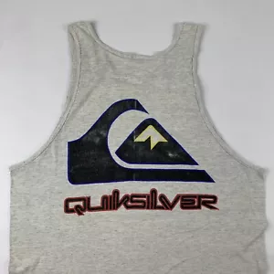 VTG 90s Quicksilver Wave Logo Tank Top XL X-Large Single Stitched Double Sided - Picture 1 of 10