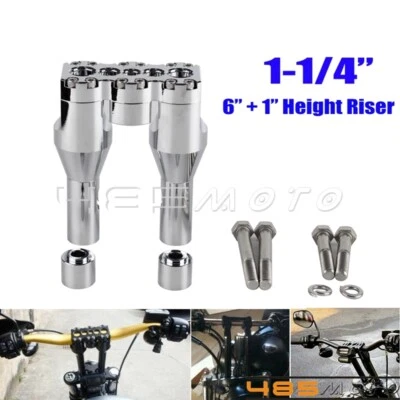 Хромированная подставка руля 1-1/4 дюйма для Harley-Davidson Softail Dyna Sportster на заказ - Изображение 1 из 4