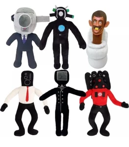 9-11" Skibidi Toilet Plush Kids Game Toiletman Figure Plushies Doll Toys 6 Pack - Picture 1 of 2