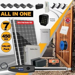 RITROX Farm Full Solar Powered Swing Gate Opener 450kg 7 x Remote Keypad Cable - Picture 1 of 19