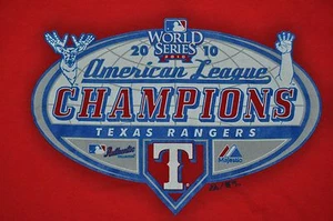 Camiseta XL Grande Texas Rangers 2010 Serie Mundial Béisbol 23 Pulgadas Pit to Pit - Imagen 1 de 2