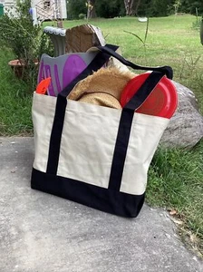 Lote de 5 bolsos de compras de playa reutilizables ecológicos 100 % algodón resistentes - Imagen 1 de 10