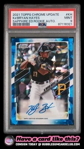 2021 Topps Chrome Aggiornamento Zaffiro Ke'Bryan Hayes Auto Rookie RC PSA 9 - Foto 1 di 2