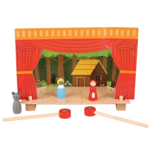 Bigjigs Toys Wooden Magnetic Theatre, Includes Figures & Scenery for 3 Plays - Picture 1 of 6