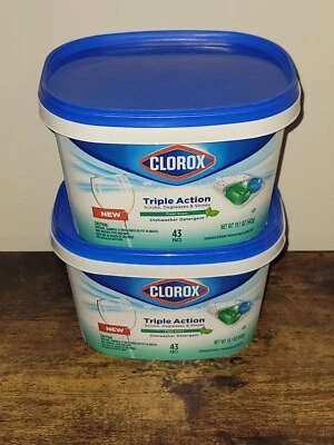 Clorox Triple Acción Lavavajillas Detergente Vainas Aroma Fresco 43 Pacs Lote de 2 Foto 1 de 2