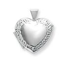 Men's Sterling Silver Medium Engraved Edge Heart Locket