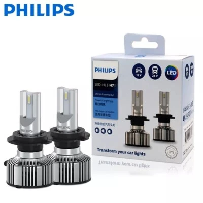 Coppia Lampadine Led H7 Philips Ultinon Essential 6500K Auto 12V Canbus Luxeon - Immagine 1 di 4
