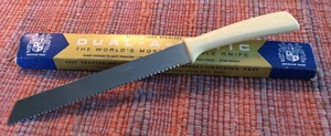 Vintage Dual-A-Matic Stainless Steel Knife USA Plastic Handle Serrated Crestline - Picture 1 of 9