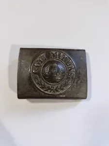 Antike Gott Mit Uns Gürtelschnalle Preußische Krone - Bild 1 von 8