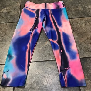 Onzie Blur Print Cropped Leggings Sz S/M Pink/Purple EUC - Picture 1 of 5