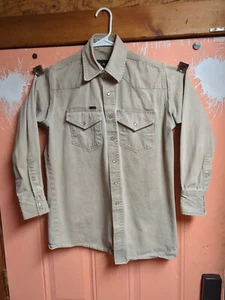 Walls Pearl Snap Long Sleeve Western Shirt Heavy Material Mens Size 15.5 Medium - Picture 1 of 7