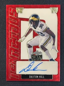 Daxton Hill 2022 Leaf Metal Draft Tenacious D Red Flood Gold Circles AUTO 1/1 - Picture 1 of 4