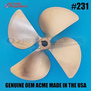 231 ACME Ski Wake Boat Propeller 13 x 12.5 Prop (4Blade) 1 1/8 " Left Hand - Picture 1 of 1