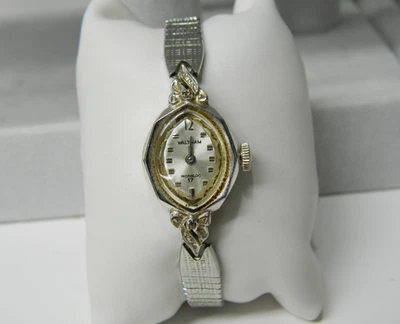 Reloj Mujer Vintage WALTHAM 17 INCABLOC Tono Plateado Cuerda No Funciona Foto 1 de 4