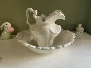 Vintage Arnel’s weiß Keramik Shabby Chic Krug & Waschbecken groß - sehr guter Zustand - Bild 1 von 22