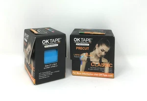 (2 PACK) THERASHIELDZ Precut (Blue) OK TAPE, (2 in x 16 ft) - Picture 1 of 3