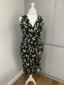 Vestido Quiz Talla 16 Verde Sin Mangas Ocasión - Imagen 1 de 11