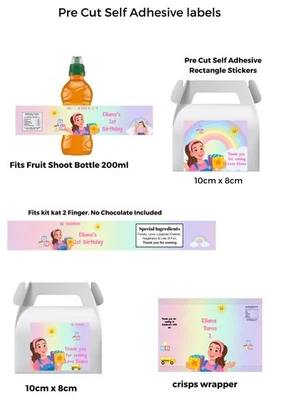 Personalised Ms Rachel Birthday Waterbottle FruitShoot Kitkat Capri Sun Labels