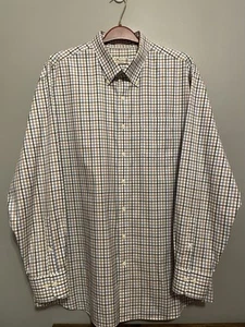 Peter Millar Nanoluxe Men’s Size 2XL Plaid Button Down Dress Shirt (B375) - Picture 1 of 6
