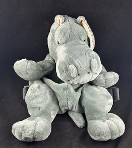 MANGO TEDDY BEAR CO ENDANGERED SPECIES HIPPO CHILDREN'S PLUSH BACKPACK TAGS VTG - Picture 1 of 13