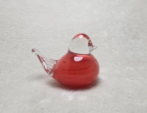 Buttler Glass Jeff 1989 Anderson Indiana Red Bird Art Paperweight Office Desk - Picture 1 of 6