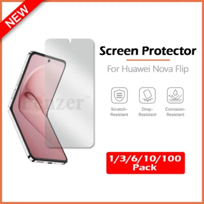 1-100 Lot LCD Clear Hydrogel Screen Protector for Android Phone Huawei Nova Flip - Image 1 of 4