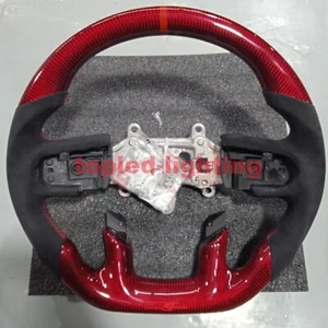 Red Carbon Fiber Heated Steering Wheel For ram 1500 trx 2019 2020 2021 2022 2023 - Foto 1 di 1