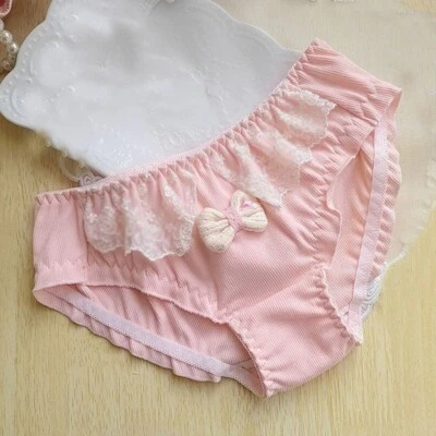 Lindas bragas de algodón japonesas para niñas calzoncillos lazo encaje estudiantes Lolita calzoncillos nuevas Foto 1 de 4