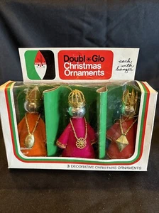 ORNAMENTI NATALIZI VINTAGE DOPPIO GLO TRE SAGGI UOMINI - Foto 1 di 16