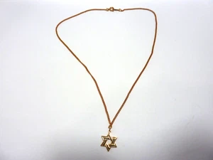 Collana Vintage Stella di David AVON CHAIN Placcata Oro Ebreo Esagramma NUOVO IN SCATOLA - Foto 1 di 10