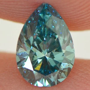 Diamante suelto en forma de pera azul elegante 0,80 quilates certificado VS2 natural mejorado - Imagen 1 de 9