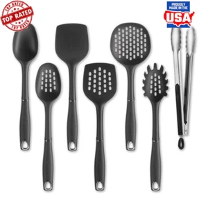 Set Utensili Cucina 7pz Utensili Antiaderenti Nylon Resistente al Calore Manici Ergonomici US - Foto 1 di 4