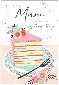 For A Lovely Mum With Love On Mother's Day Large Slice Of Cake. - Picture 1 of 2