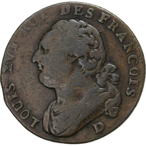 [#132058] Frankrijk, Louis XVI, 12 deniers françois, 1792/91 - An 4/3, Lyon, Kop - Picture 1 of 2