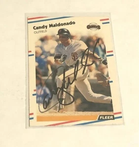 1988 Fleer Baseball CANDY MALDONADO AUTOGRAPHED CARD - Picture 1 of 2