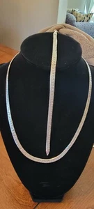 sterling silver 18" diamond cut necklace and 7" bracelet set 28g Italian silver - Picture 1 of 10